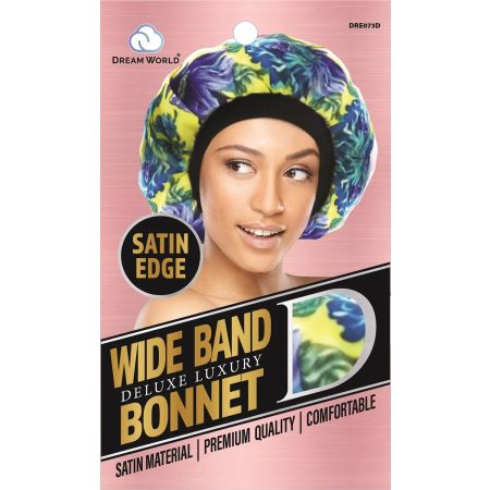 Dream World W-Wide Band Bonnet Satin Design DRE073D