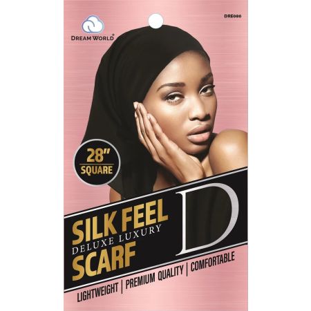 Dream World W-Scarf Silk Feel Black DRE080