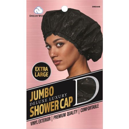 Dream World W-Shower Cap Jumbo Black DRE109B