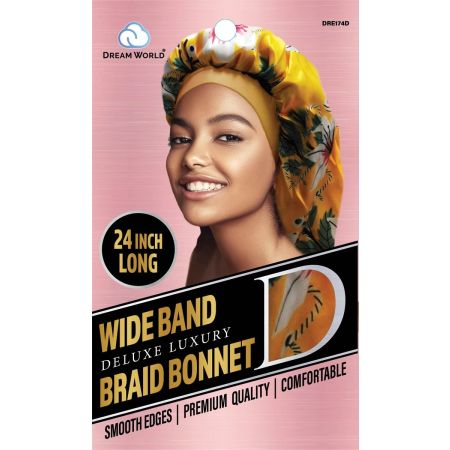 Dream World W-Wide Band Braid Bonnet XL Design DRE174D