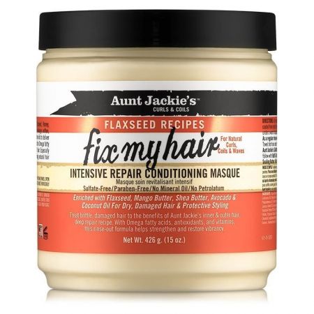 Aunt Jackie's Curls & Coils  Flaxseed Recipes Fix My Hair Intensive Repair Conditioning Masque 426 gr