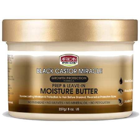 African Pride Black Castor Miracle Prep & Leave-In Moisture Butter 227gr
