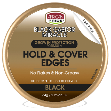 African Pride Black Castor Miracle Hold & Cover Edges 64gram