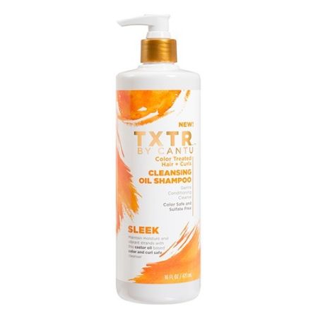 TXTR by Cantu Sleek Color Treated Hair + Curls Cleansing oil Shampoo 473ml
