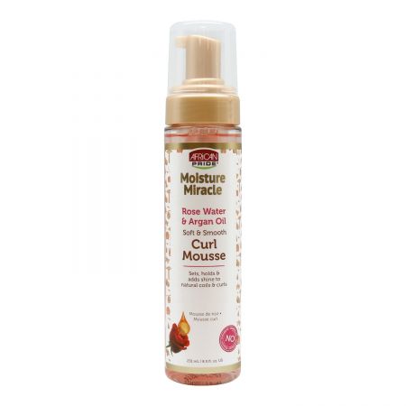African Pride Moisture Miracle Curl Mousse Rose Water & Argan Oil 8.5oz/251Ml