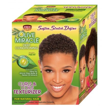 African Pride Olive Miracle Curls And Coils Texturizer Kit