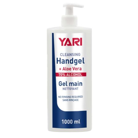 Yari Cleansing Handgel + Aloe Vera 70% ALCOHOL 1000ml