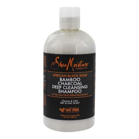 Shea Moisture African Black Soap Bamboo Charcoal Deep Cleansing Shampoo 13oz