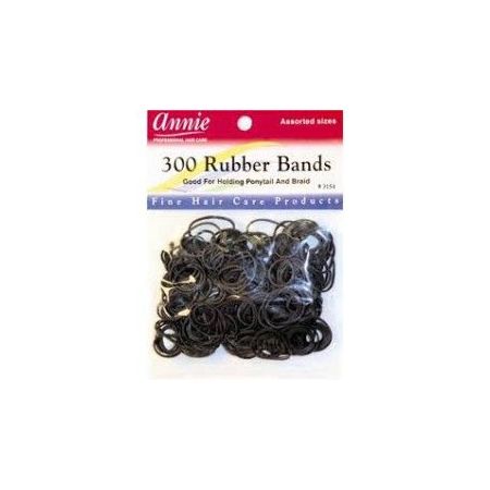 Annie Black Rubber Bands 300 Pcs