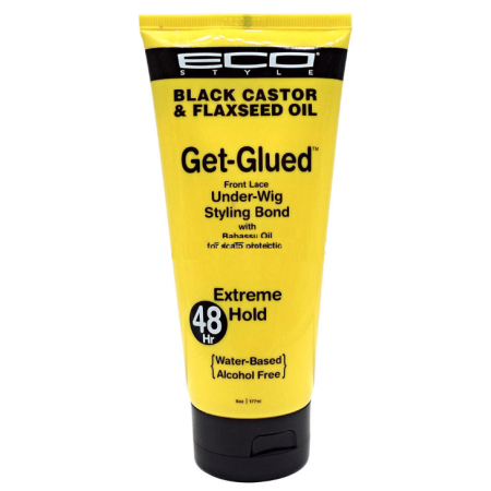 Eco Style Black Castor Get Glued Under Wig Styling Bond Extreme Hold 177ml