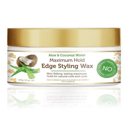 African Pride Aloe & Coconut Water Maximum Hold Edge Styling Wax 6oz