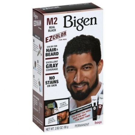 Bigen EZ Colour M2 Hair & Beard Color Real Black Gray Coverage