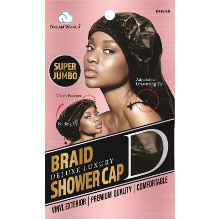 Dream World W-Shower Cap B/Jumbo Black DRE078B
