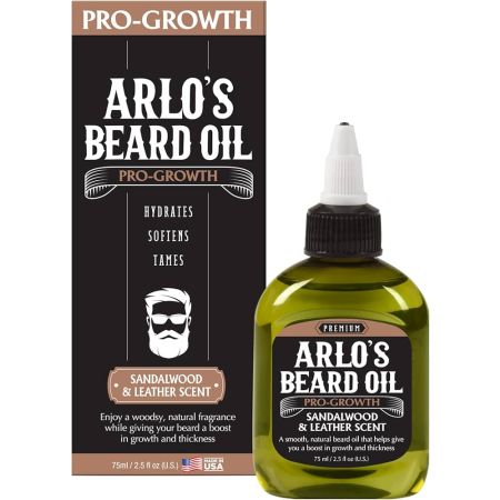 Arlo's Pro-Growth Beard Oil With Sandalwood & Leather Scent 75ml