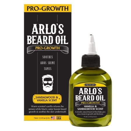 Arlo's Pro-Growth Beard Oil With Sandalwood & Vanilla Scent 75ml