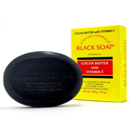 African Formula Black Soap Cocoa Butter With Vitamin E 3.5oz