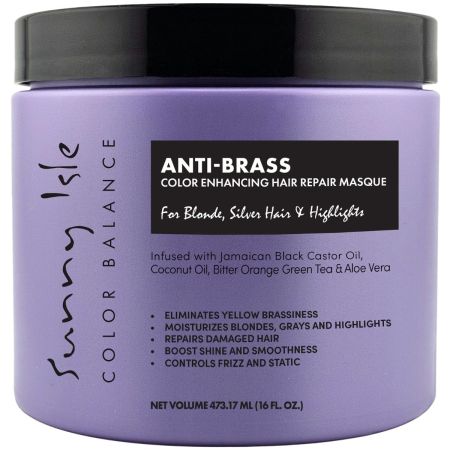 Sunny Isle Anti-Brass Color Enhancing Purple Hair Repair Masque 473ml 