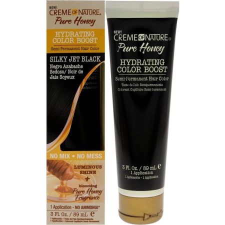 Creme Of Nature Pure Honey Color Boost Semi Permanent Hair Color -  Silky Jet Black