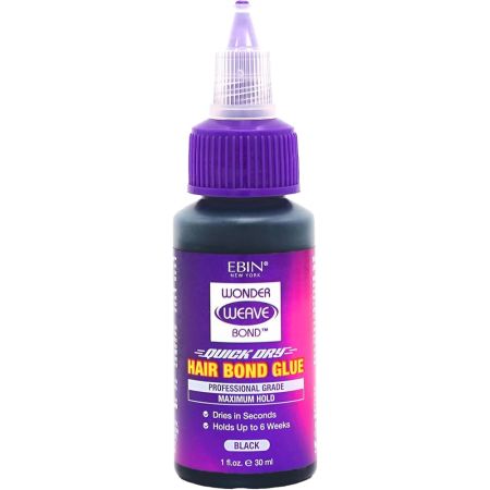 Ebin Wonder Weave Bond Quick Dry Hair Bond Glue Maximum Hold Black 30ml