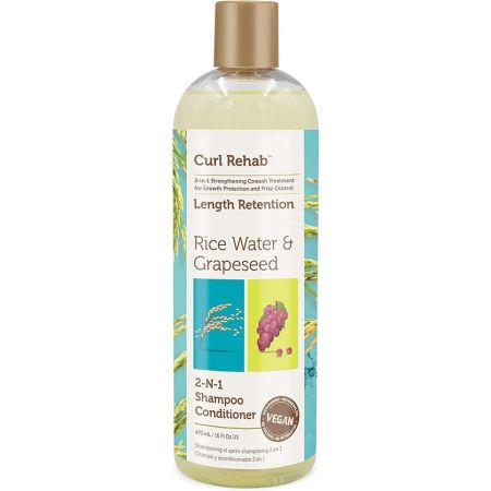 Curl Rehab Rice Water And Grapeseed Length Retention 2 in 1 Shampoo Conditioner 16oz