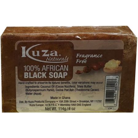 Kuza Natutrals Fragrance Free 100% African Black Soap 114g