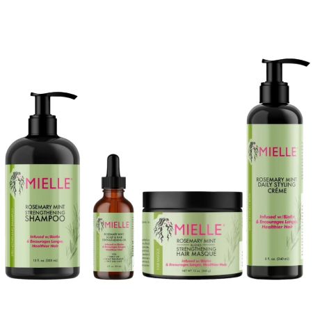 Mielle Rosemary Mint Shampoo,Mint oil,Masker en Styling Cream Set Van 4