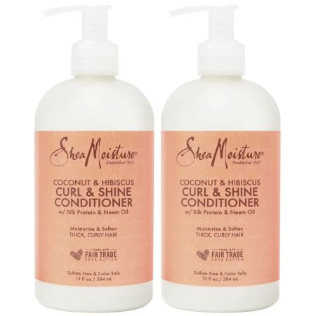 Shea Moisture Coconut & Hibiscus Curl & Shine Conditioner 13 oz - 2stuks set