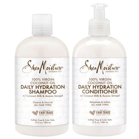 Shea Moisture 100% Virgin Coconut Oil Shampoo & Conditioner Voordeelset