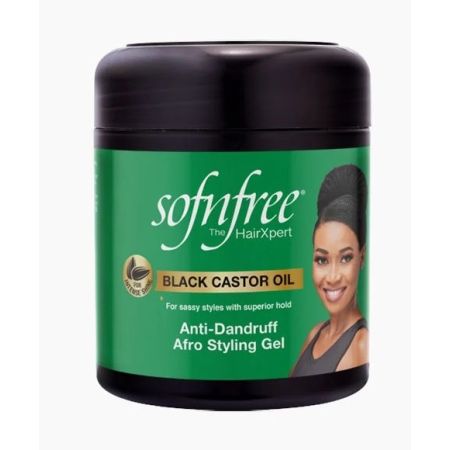 Sof n'free Black Castor Oil Anti-Dandruff  Afro Styling Gel Black 500ml