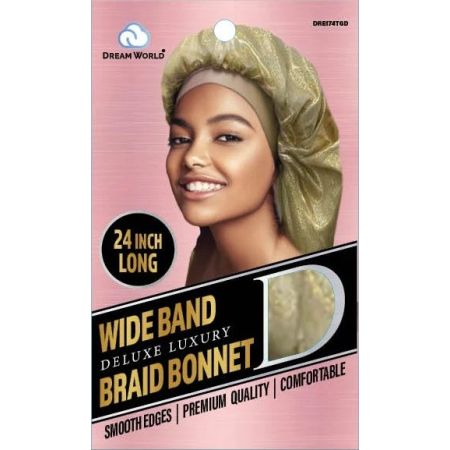Dream World W-Wide Band Braid Bonnet XL G/Gold DRE174TGD